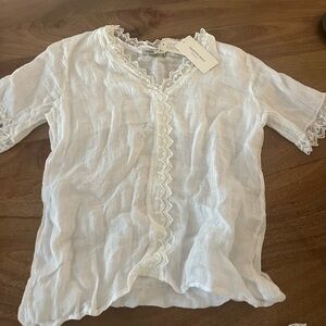 Never worn white linen top